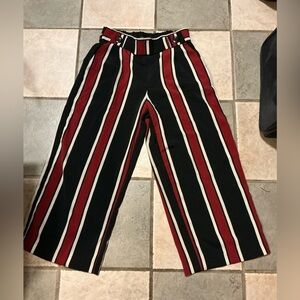Zara Black and Red Striped Pants